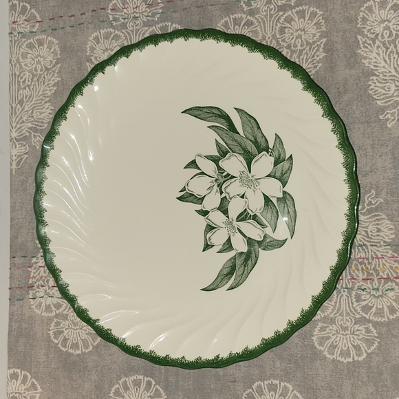 Design Vintage Royal China Woodbury Green Dogwood Underglaze Platter
